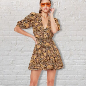 AFRM Golden snake dress mini size: XS